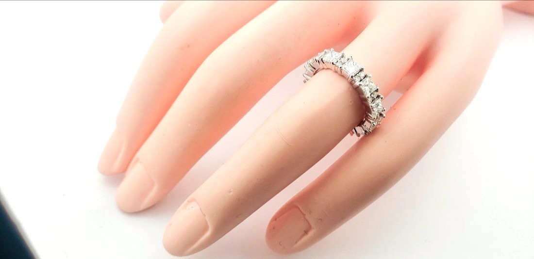 Princess Cut & Round Shape Eternity Band